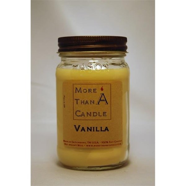 More Than A Candle More Than A Candle VNA16M 16 oz Mason Jar Soy Candle; Vanilla VNA16M